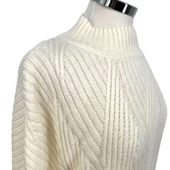Market & Spruce Shaker Mock Neck Sweater Ivory Cream Size XXL NWT - Picture 4 of 11